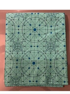 Aqua Geometric Dot Cotton Fabric Panel